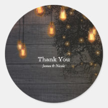 Vintage glödlampsslinga & träd bröllagsfavor