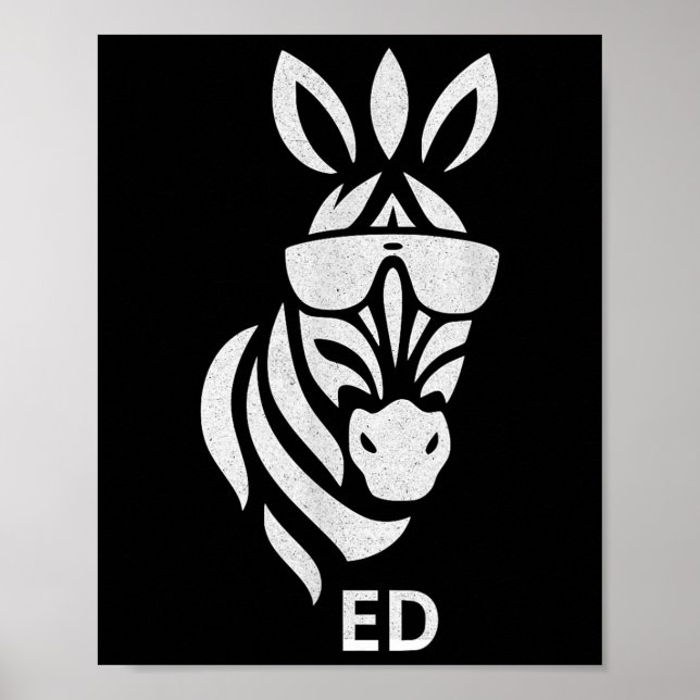 Vintage Glöm Aldrig Ed Zebran Fångad  Poster (Framsidan)