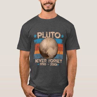 Vintage Glöm aldrig Pluto Nerdy Astronomy Space T Shirt