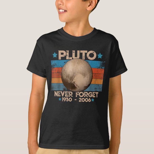 Vintage Glöm aldrig Pluto Nerdy Astronomy T Shirt (Framsida)