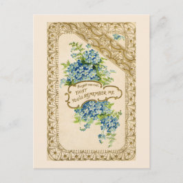 Vintage-Glöm-Me-not Vykort