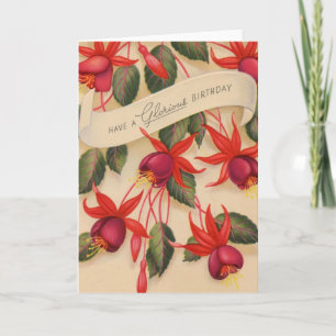 Vintage Glorious Grattis på födelsedagen Flowers Kort