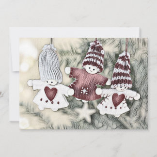 Vintage Gnomes in Christmas Tree Drawing Inbjudningar
