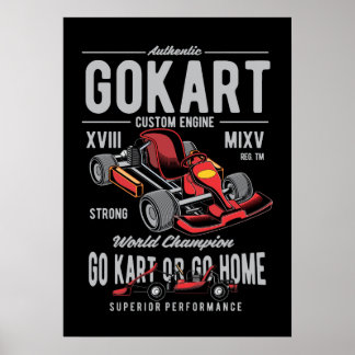 Vintage Go-Kart Tävla Logotyp Poster