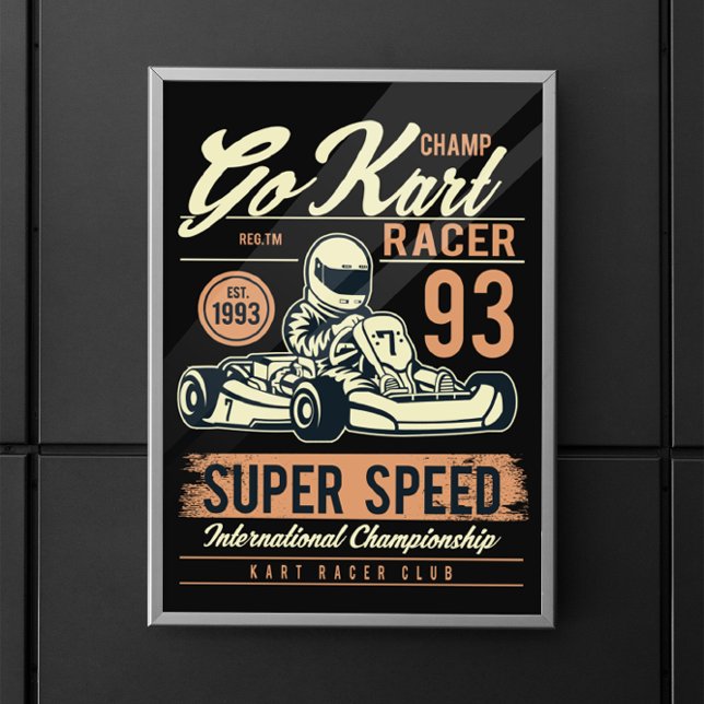 Vintage Go Kart Tävla Poster (go kart racing vintage poster)