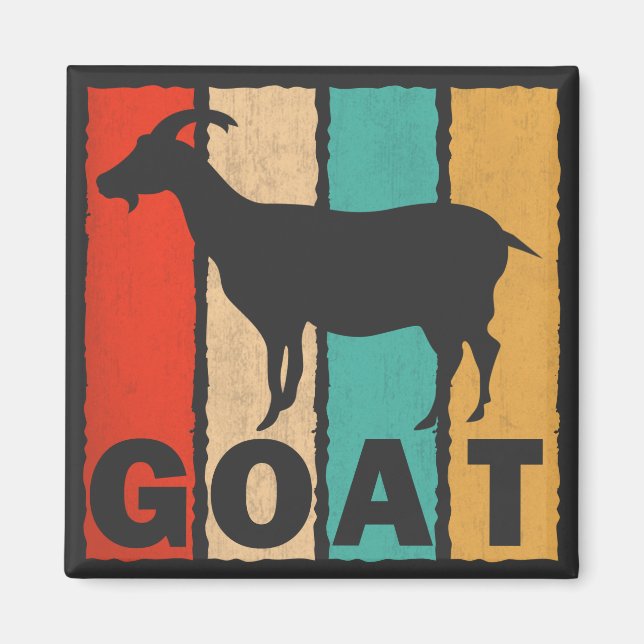 Vintage Goat Älskare Retro Stil Goat Magnet (Framsidan)