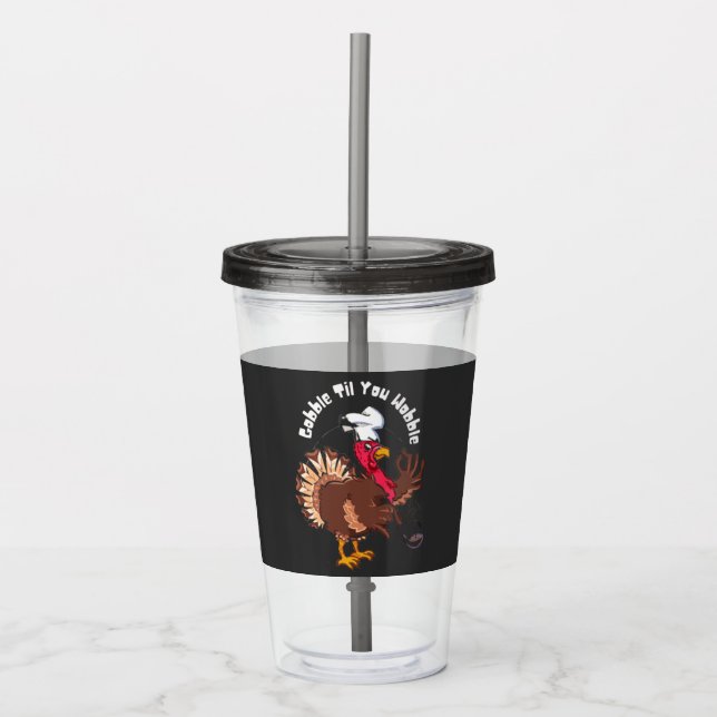 Vintage Gobble Til You Wobble Take Away Mugg (Framsida)