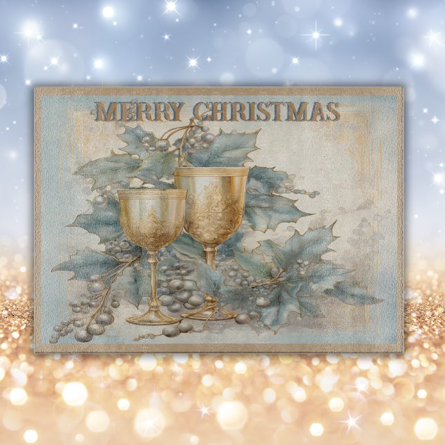 Vintage Goblets God jul Monogram | (Skapare uppladdad)
