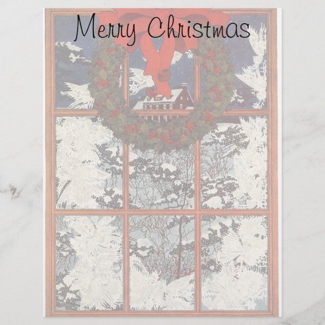 Vintage God andedräkt i ett fönster med Snö (Framsida)