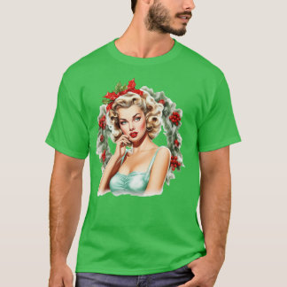 Vintage God årstid Pinup Bloning T Shirt