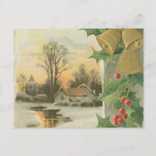 Vintage God God morgon Vinter Scenery Helg Vykort