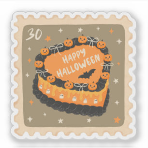Vintage God Halloween Tårta Stämpel Klistermärken