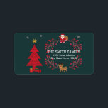 Vintage God Helgdag Adressetikett<br><div class="desc">Det här är Helgdag adressetikett. Den här designfunktionen är ett handskrivet teckensnitt i guld med rulla ram accents på en vit bakgrund i Snö Glitter,  med ett rustiskt texturerat utseende. Anpassningsbar returadress text. Personlig adressetiketter för alla dina utskick.</div>