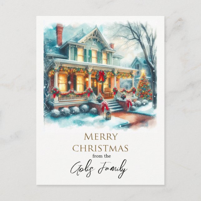 Vintage God Hem - Julhälsningar Vykort (Framsida)