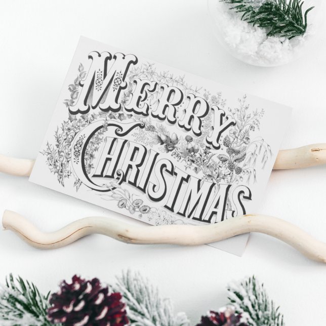 Vintage God jul 1876 Illustration Helg Vykort (Skapare uppladdad)