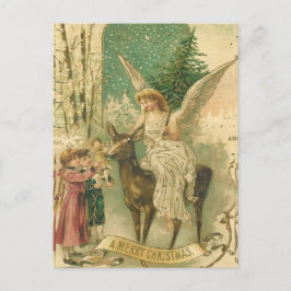 Vintage God jul Angel med Kids Helgdag Vykort
