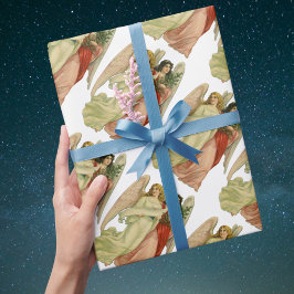 Vintage God Jul, Antique Victorian Angel Die Clie Presentpapper