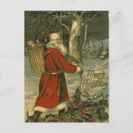 Vintage God jul Card St Nick Helg Vykort