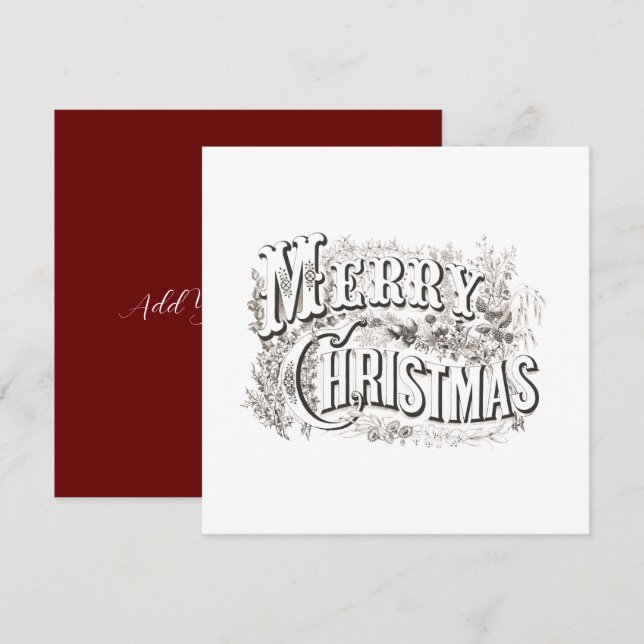 VINTAGE "GOD JUL" CHRISTMAS GREETING CARD (Fram/baksida)