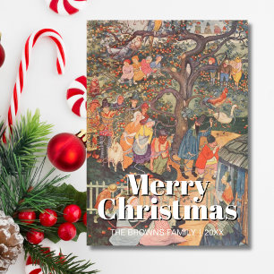 Vintage God jul Enchanted Träd Bosschère Julkort