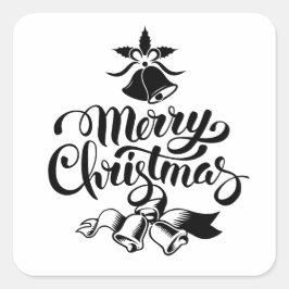 Vintage God jul Fyrkantigt Klistermärke