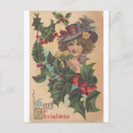 Vintage God jul Gibson Girl Postcard Helg Vykort