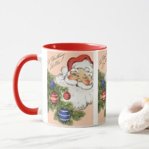 Vintage God Jul! Glad tomte Mugg