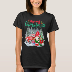 Vintage God jul Gnomes Red Lastbil T Shirt