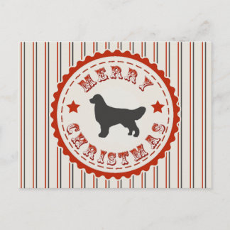 Vintage God jul Golden Retriever Hund Logotyp Helg Vykort