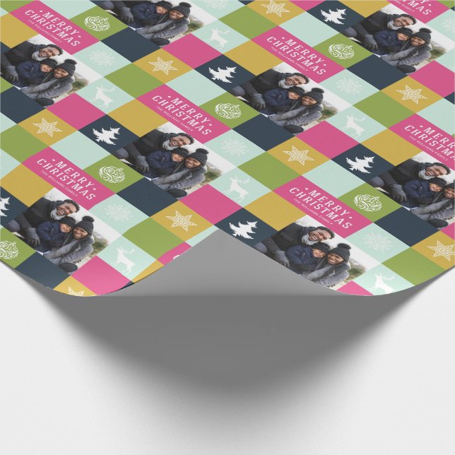 Vintage God jul-ikoner Foton Figursätta sida  Presentpapper (Hörn)