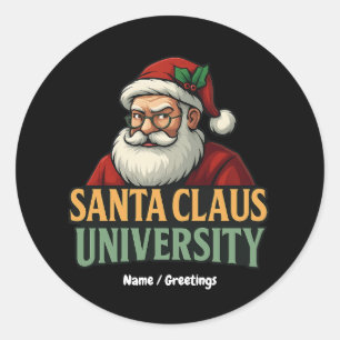 Vintage God jul Jultomten Universiteten Runt Klistermärke