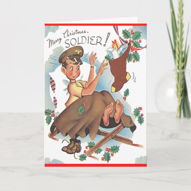 Vintage God jul-kort Helgkort (Framsida)