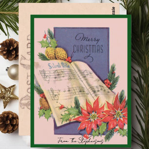 Vintage God jul Music Custom Name Postcard Vykort