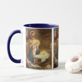 Vintage God Jul Nativitet, Mary Joseph Baby Jesus Mugg