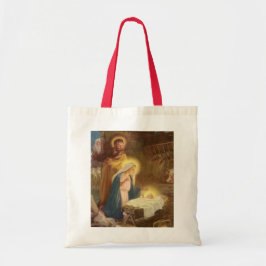 Vintage God Jul Nativitet, Mary Joseph Baby Jesus Tygkasse