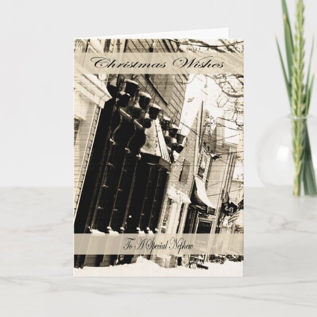 Vintage God Jul Önskemål, Nephew Helgkort (Framsida)