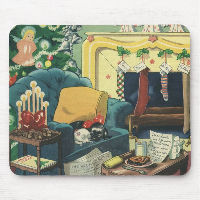 Vintage God Jul Pets i bostadsrummet Musmatta (Framsidan)