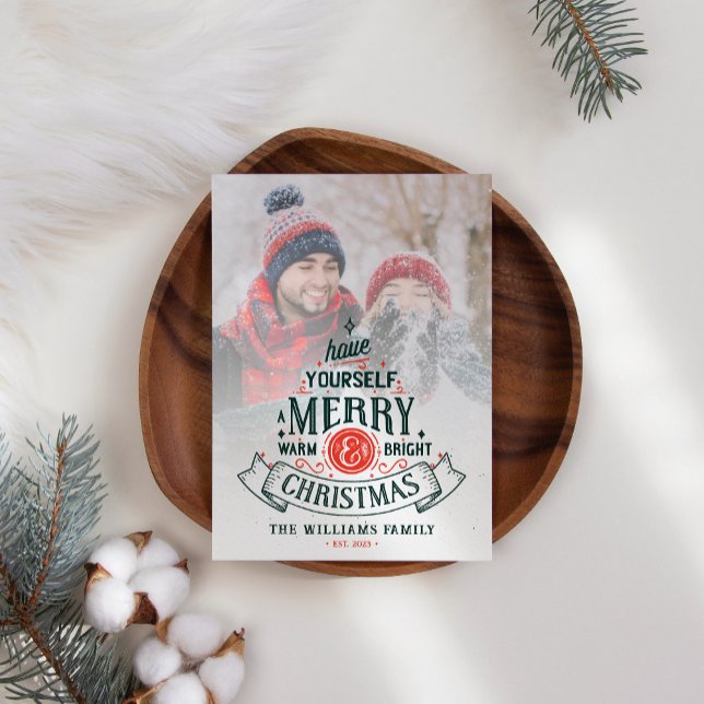 Vintage God jul Photo Julkort (Skapare uppladdad)