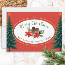 Vintage God Jul Poinsettia & Tallgranar