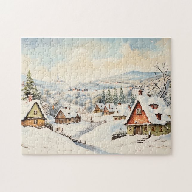 Vintage God jul Pussel (Horisontell)