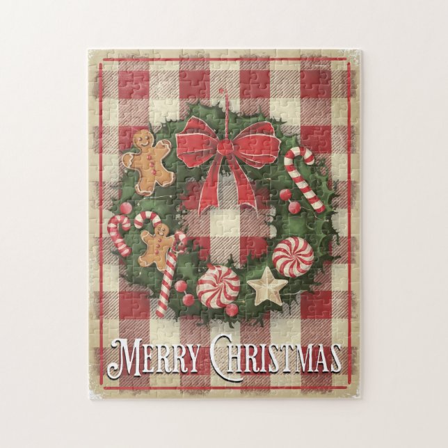 Vintage God jul Pussel (Vertikal)