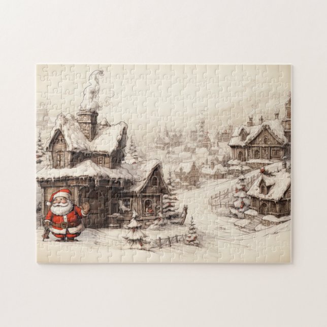 Vintage God jul Pussel (Horisontell)