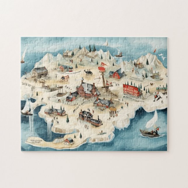 Vintage God jul Pussel (Horisontell)
