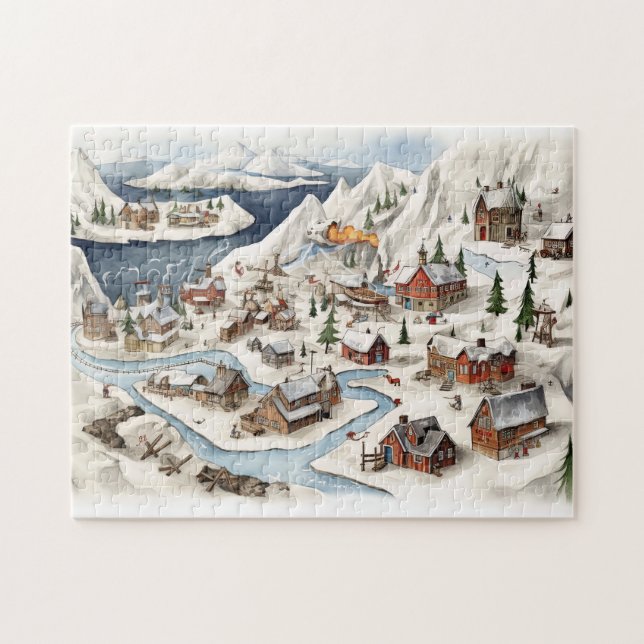 Vintage God jul Pussel (Horisontell)