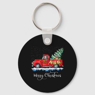 Vintage God jul Red Lastbil Old Fashioned Ch Nyckelring