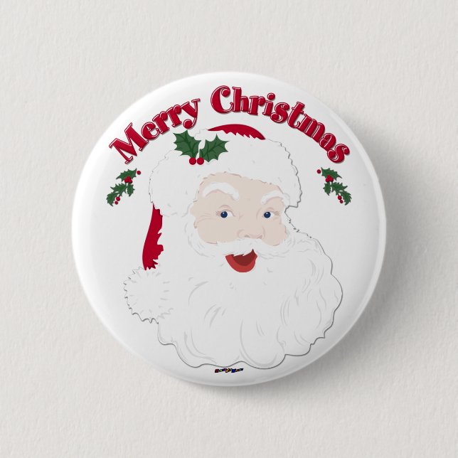 Vintage God jul Santa Knapp (Framsida)