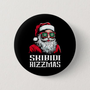 Vintage God Jul Santa Sigmas Claus Skibidi Knapp