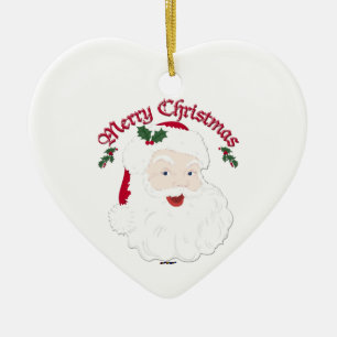 Vintage God jul Santa - skript Julgransprydnad Keramik