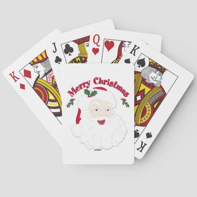 Vintage God jul Santa Spel Kort (Baksidan)