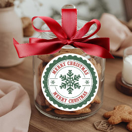 Vintage God Jul Snöflinga Rund Jul Runt Klistermärke
